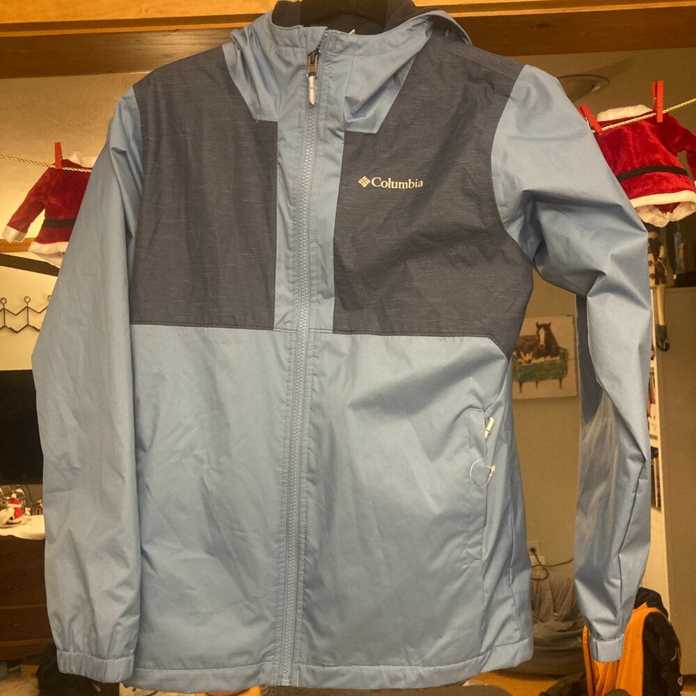 Youth Large Columbia Rainy Trails Fleece-Lined Jacket – Blue – Basically NWOT